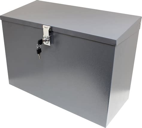 large locking metal box|large lockable storage chest.